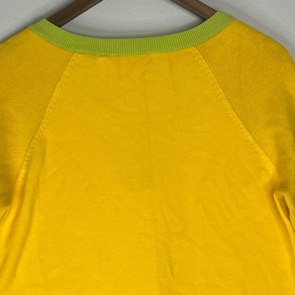 Soft Surroundings Floral Soft Knit Top Bird of Paradise V-Neck Sweater Yellow PM - Picture 14 of 14